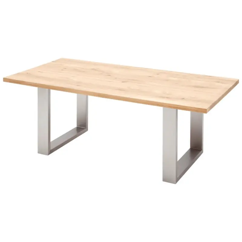 Esstisch Eiche Greta 200x100cm Eichefarben/edelstahlfarben