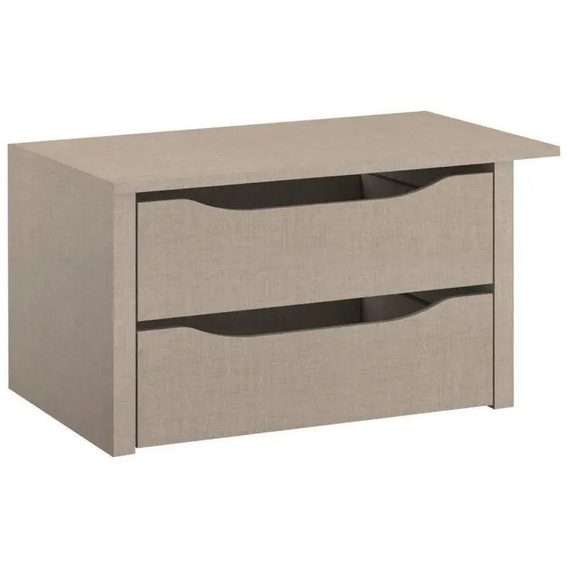 Schubkasteneinsatz Miami B: 66 cm, Grau, Mit 2 Laden