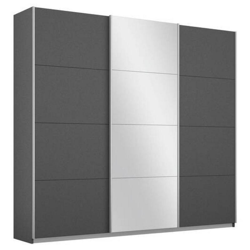 Schwebetürenschrank Mit Spiegel B: 203 cm Miami, Grau Metallic