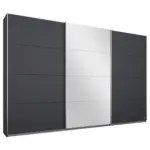 Möbelix Schwebetürenschrank M. Spiegel B: 271 Cm Miami, Grau Metallic