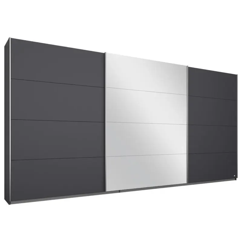 Schwebet&uuml;renschrank M. Spiegel B: 361 Cm Miami, Grau Metallic