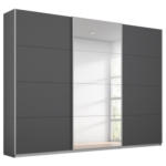 Möbelix Schwebetürenschrank mit Spiegel B: 271 cm Miami, Grau Metallic