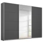 Möbelix Schwebetürenschrank M. Spiegel B: 271 Cm Miami, Grau Metallic