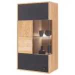 Möbelix Hängevitrine Valencia B: 64 cm Anthrazit/Eiche