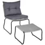 Möbelix Gartensessel Stahl/textil Fußhocker