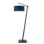 Möbelix Stehlampe Andes Blau/schwarz Mit Fußschalter