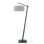 Möbelix Stehlampe Andes Schwarz/Beige mit Fußschalter