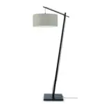 Möbelix Stehlampe Andes Schwarz/Beige mit Fußschalter
