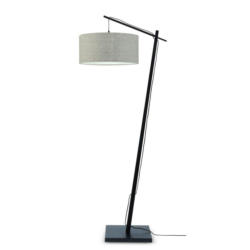 Stehlampe Andes Schwarz/Beige mit Fußschalter