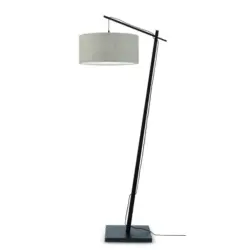 Stehlampe Andes Schwarz/Beige mit Fußschalter
