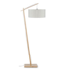 Stehlampe Andas Beige/ Naturfarben Mit Fußschalter