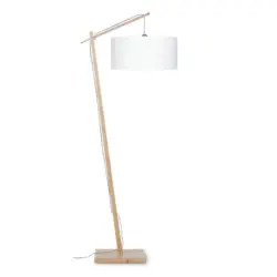Stehlampe Andes Weiß/ Naturfarben Mit Fußschalter