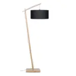 Möbelix Stehlampe Andes Schwarz/ Naturfarben Mit Fußschalter