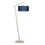 Möbelix Stehlampe Andes Blau/ Naturfarben Mit Fußschalter