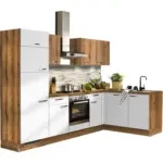 Möbelix Einbauküche Eckküche Möbelix Pn100/80 Mit Geräte 275x175 Cm In Evoke Eiche/weiß