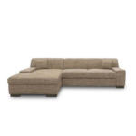 Möbelix Ecksofa mit Schlaffunktion Norma Braun/Beige Webstoff