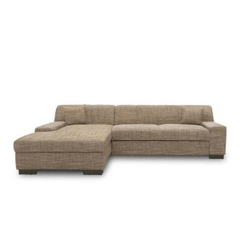 Ecksofa mit Schlaffunktion Norma Braun/Beige Webstoff