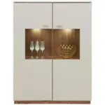 Möbelix Vitrine Arian B: 100,1 cm Eiche Ribbeck Dekor/Hellgrau