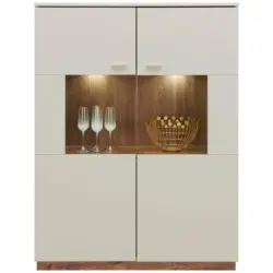 Vitrine Arian B: 100,1 cm Eiche Ribbeck Dekor/Hellgrau