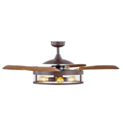 Deckenventilator Fanaway Bronzen 4 Flügel, Led-Leuchte