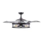 Möbelix Deckenventilator Fanaway Schwarz 4 Flügel, Led-Leuchte
