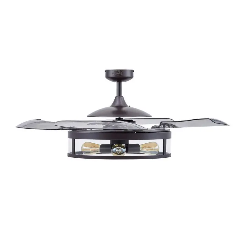 Deckenventilator Fanaway Schwarz 4 Flügel, Led-Leuchte