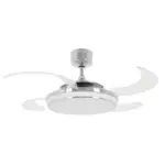 Möbelix Deckenventilator Fanaway Chrom 4 Flügel, Led-Leuchte