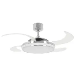 Deckenventilator Fanaway Chrom 4 Flügel, Led-Leuchte