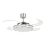 Möbelix Deckenventilator Fanaway Chrom 4 Flüge, Led-Leuchte