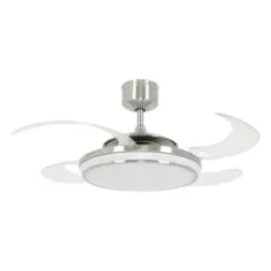 Deckenventilator Fanaway Chrom 4 Flüge, Led-Leuchte
