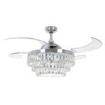 Möbelix Deckenventilator Fanaway Chrom 4-Flügel, LED-Leuchte