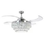 Möbelix Deckenventilator Fanaway Chrom 4-Flügel, LED-Leuchte