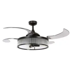 Deckenventilator Fanaway Schwarz 4-Fl&uuml;gel, LED-Leuchte