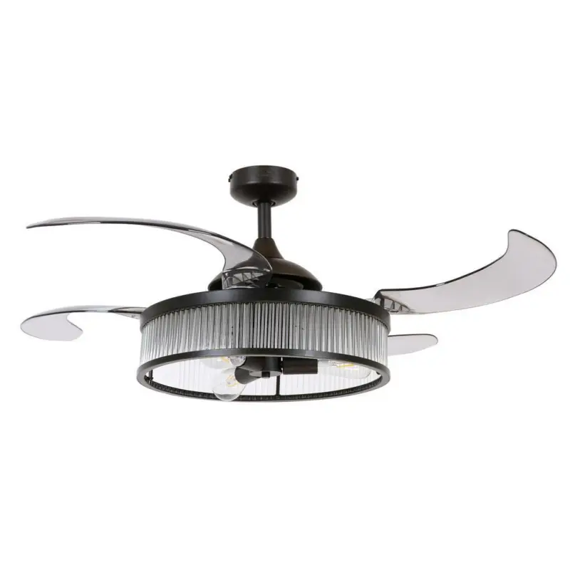Deckenventilator Fanaway Schwarz 4-Fl&uuml;gel, LED-Leuchte