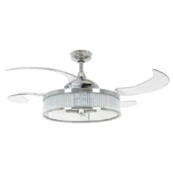 Deckenventilator Fanaway Chrom 4-Fl&uuml;gel, LED-Leuchte