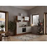 M&ouml;belix K&uuml;chenzeile mit Ger&auml;ten B: 250 cm Wei&szlig;/Eiche Dekor