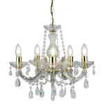 Möbelix Kronleuchter Marie Therese 5xe14 Golden Kunststoff/glas