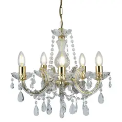 Kronleuchter Marie Therese 5xe14 Golden Kunststoff/glas