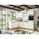 M&ouml;belix Einbauk&uuml;che Eckk&uuml;che M&ouml;belix Mit Ger&auml;ten 280x170 Cm Wei&szlig;/eiche Dekor, Modern