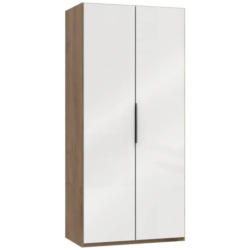 Drehtürenschrank B: 100 cm, Level 36d Weiß/Eiche Dekor