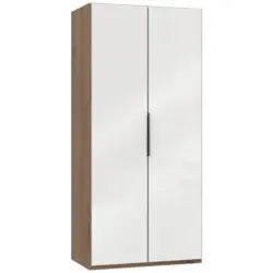 Dreht&uuml;renschrank B: 100 cm, Level 36d Wei&szlig;/Eiche Dekor