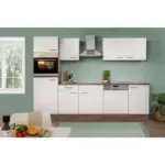 Möbelix Küchenzeile ohne Geräte B: 280 cm Weiß/Eiche Dekor, Modern