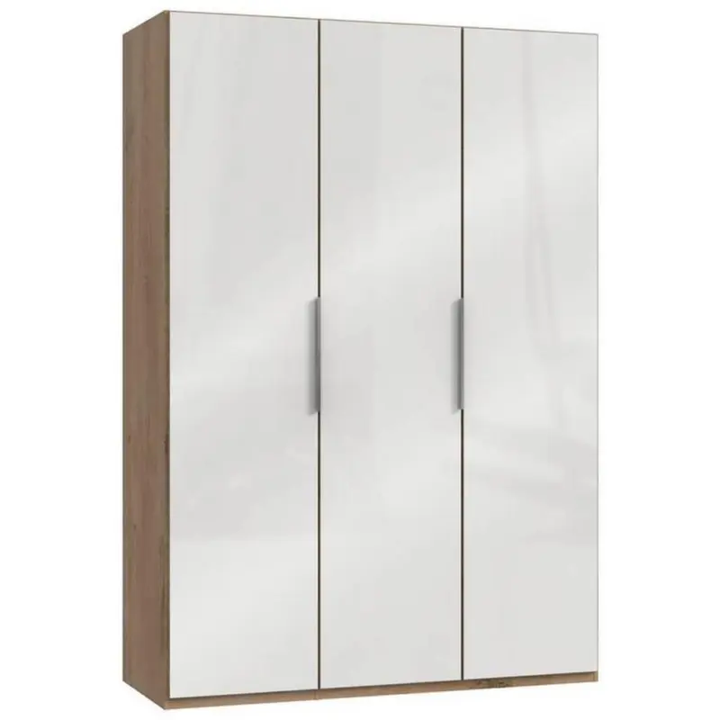 Drehtürenschrank B: 150 cm Level 36d Weiß/Eiche Dekor