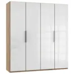 M&ouml;belix Dreht&uuml;renschrank B: 200 cm, Level 36d Wei&szlig;/Eiche Dekor