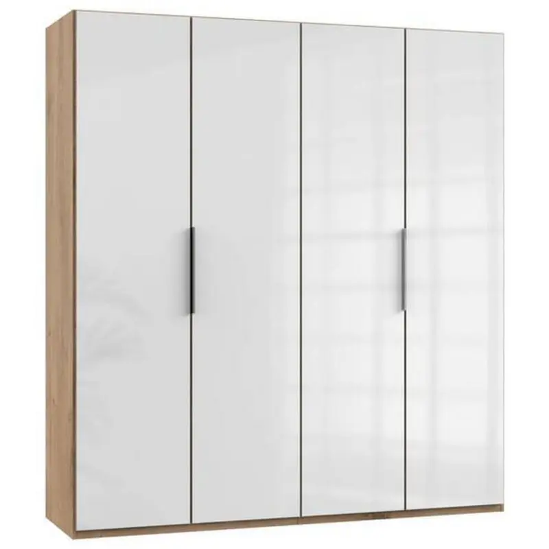 Dreht&uuml;renschrank B: 200 cm, Level 36d Wei&szlig;/Eiche Dekor