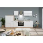 Möbelix Küchenzeile ohne Geräte B: 300 cm Eiche Dekor/Weiß, Modern