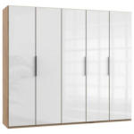 Möbelix Drehtürenschrank B: 250 cm, Level 36d Weiß/Eiche Dekor