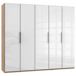 Drehtürenschrank B: 250 cm, Level 36d Weiß/Eiche Dekor