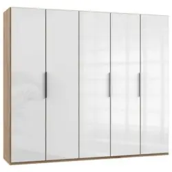 Drehtürenschrank B: 250 cm, Level 36d Weiß/Eiche Dekor