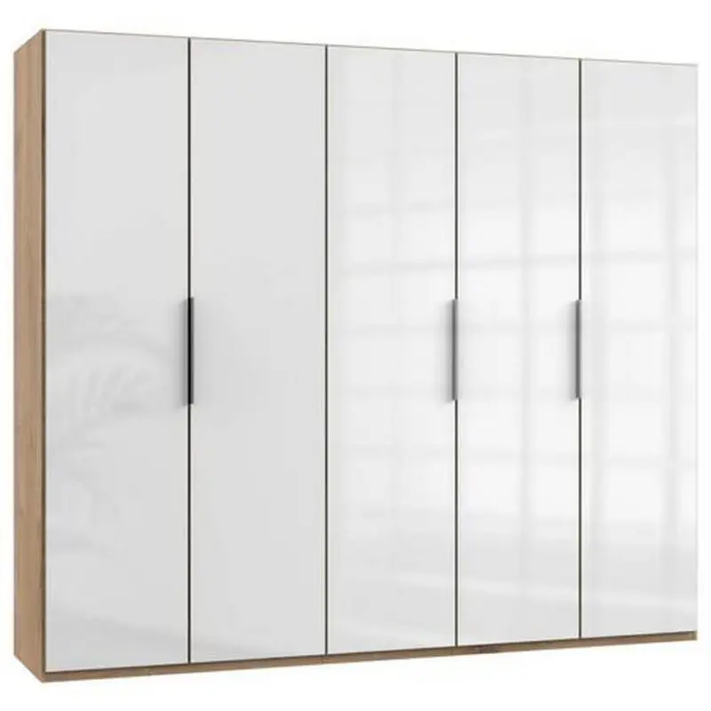 Drehtürenschrank B: 250 cm, Level 36d Weiß/Eiche Dekor